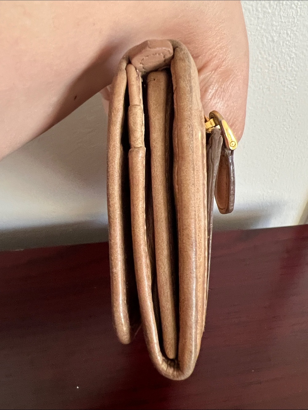 Prada Tan Leather Clutch with Gold Hardware - Picture 4 of 16
